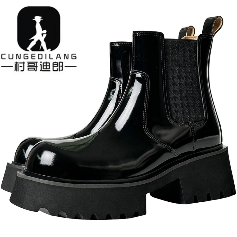Winter Men Chelsea Boots Invis - Men'S Shoes With Height Increase 评论和价格
