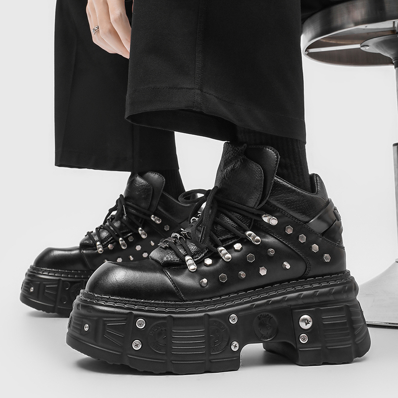 New Gothic Punk Men's Platform - Men'S Shoes With Height Increase 评论和价格
