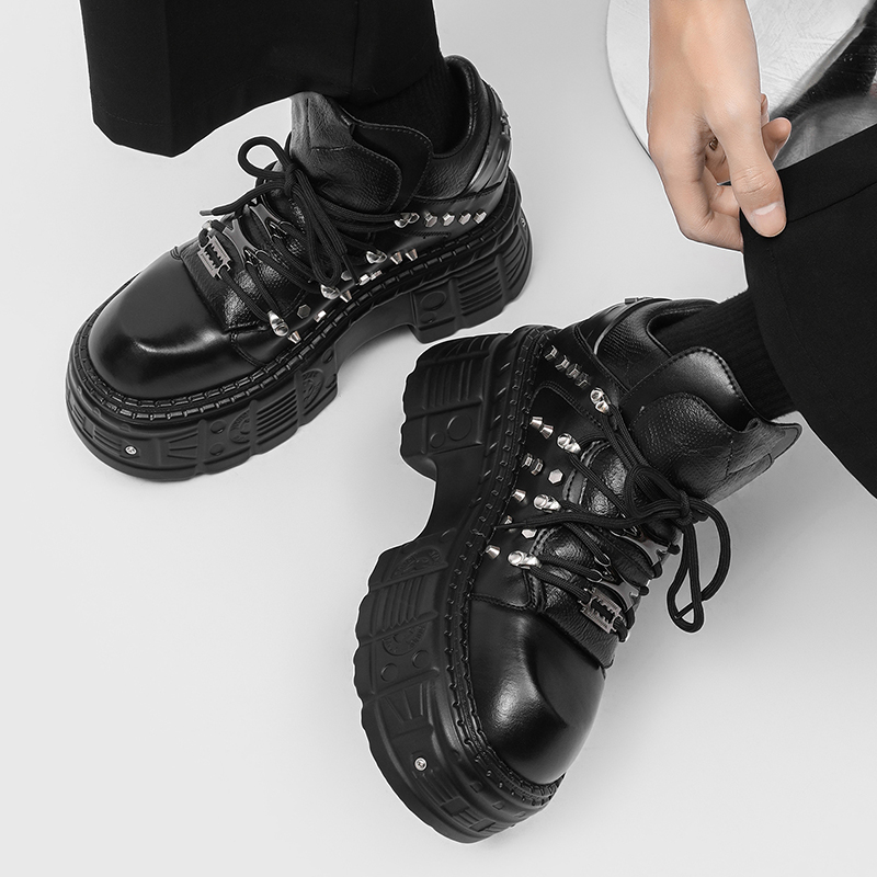 New Gothic Punk Men's Platform - Men'S Shoes With Height Increase 评论和价格