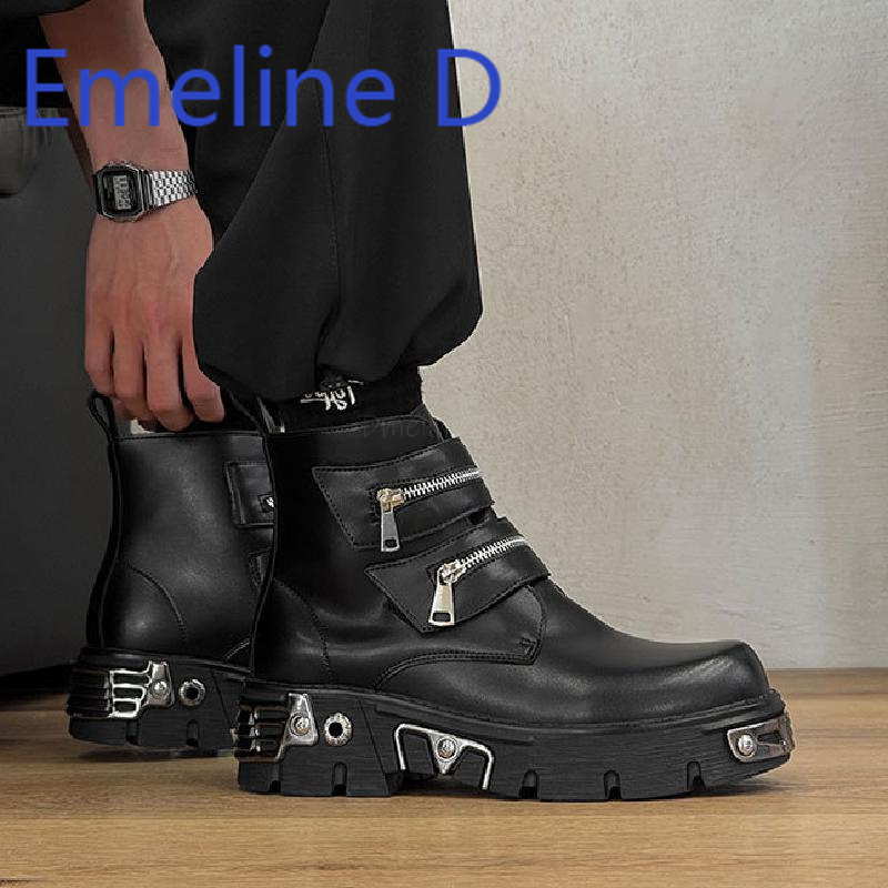 Dark Punk High Top Shoes Fashi - Men'S Shoes With Height Increase 评论和价格